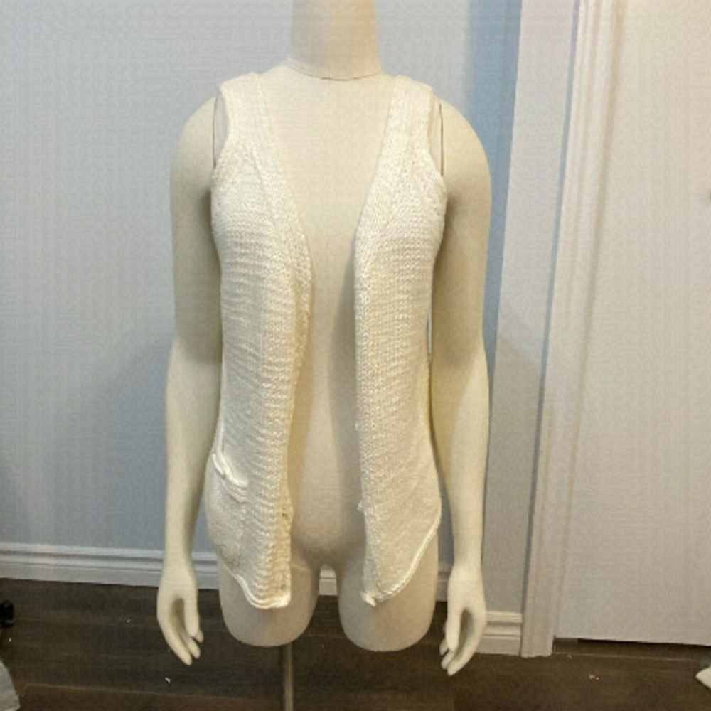 PURE Hand knit Cotton Knit M/L Pockets Toggles